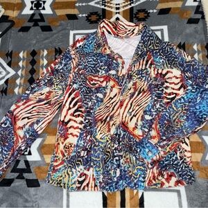 Chico's Vibrant Multicolor Jean Jacket